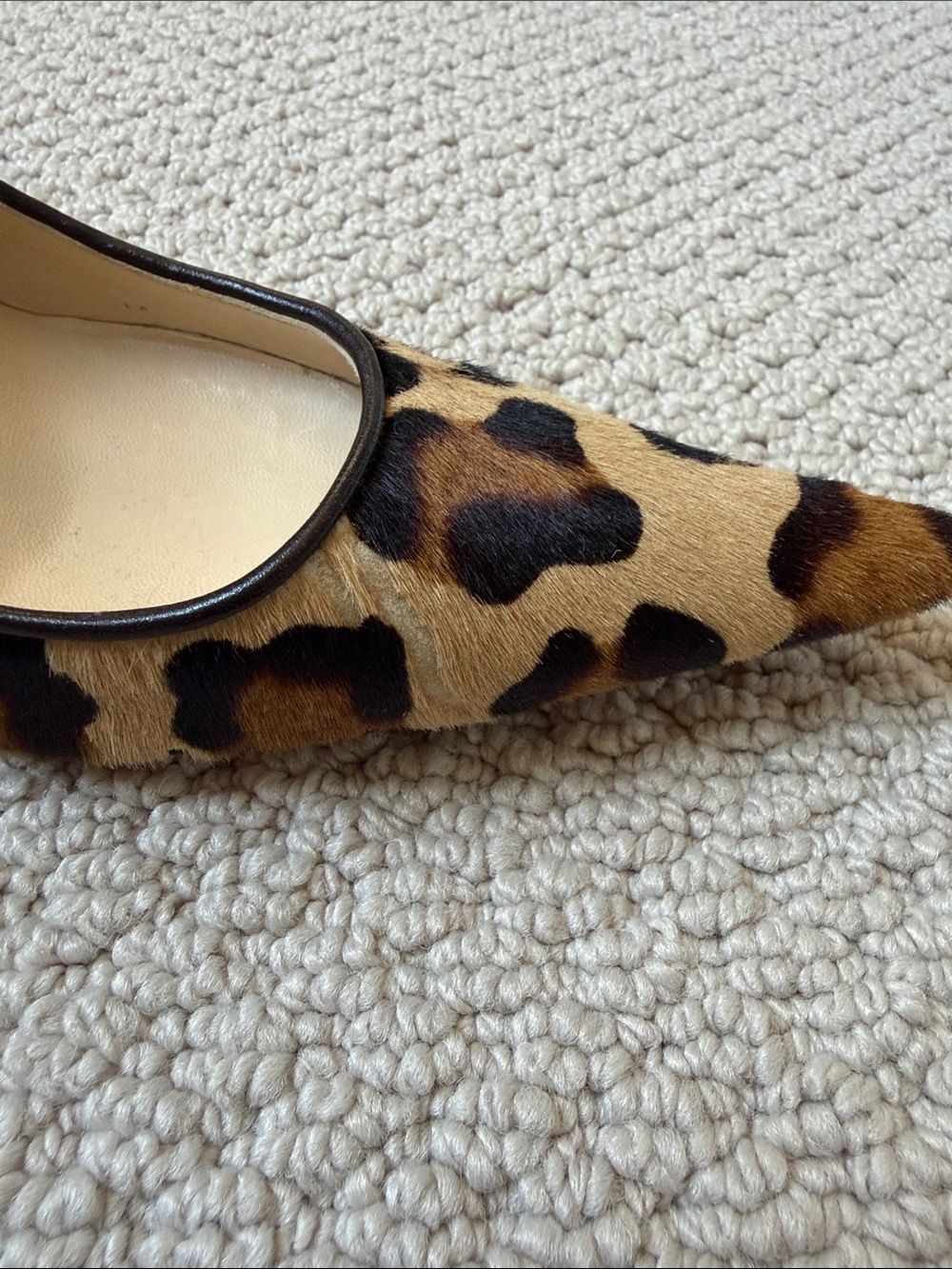 Emma Hope Leopard Print Pointed Toe Pumps - Tan/Black - Picture 6 of 10